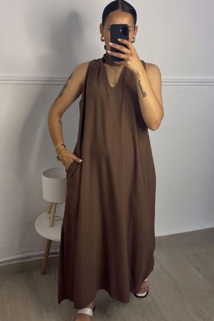 Vestido Mariela marrón