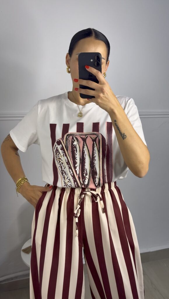 Camiseta sardina Burdeos